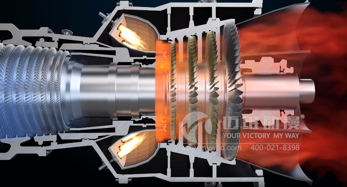 當燃氣輪機三維動畫葉輪轉(zhuǎn)動時，它所展現(xiàn)的營銷價值可想而知！(圖4)