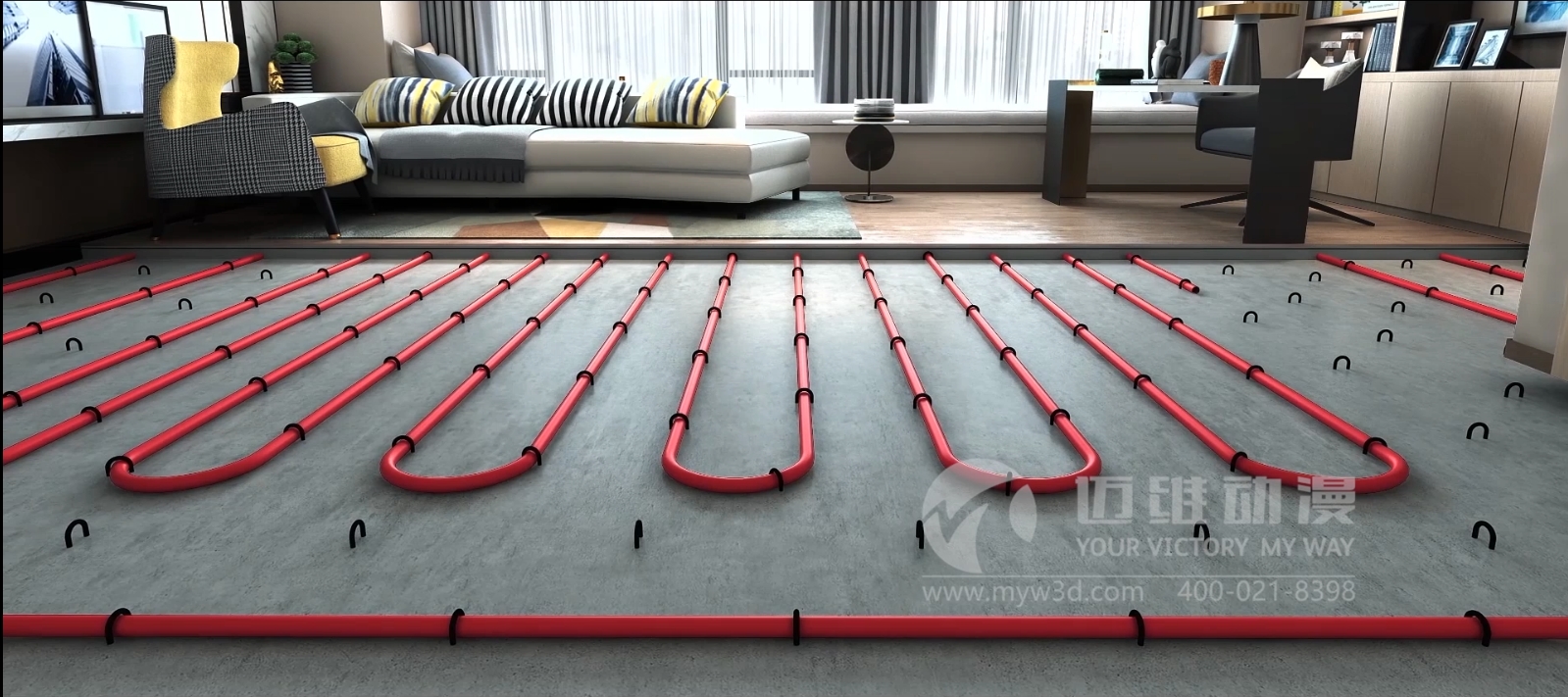 室內管道安裝三維動畫展示(圖4)