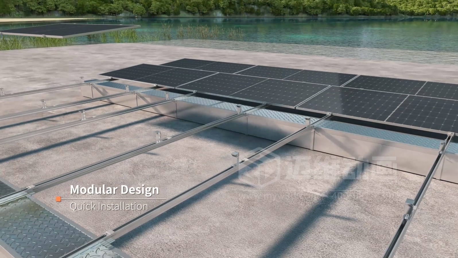 漂浮式光伏支架產品三維動畫展示(圖2)