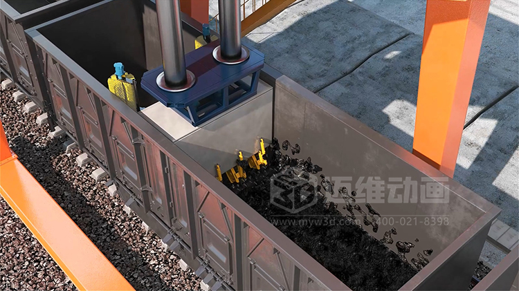 工業(yè)三維動(dòng)畫賦能:火車箱粘凍煤清車機(jī)器人自動(dòng)化清掃工藝可視化方案(圖3) 工業(yè)三維動(dòng)畫賦能:火車箱粘凍煤清車機(jī)器人自動(dòng)化清掃工藝可視化方案(圖3)