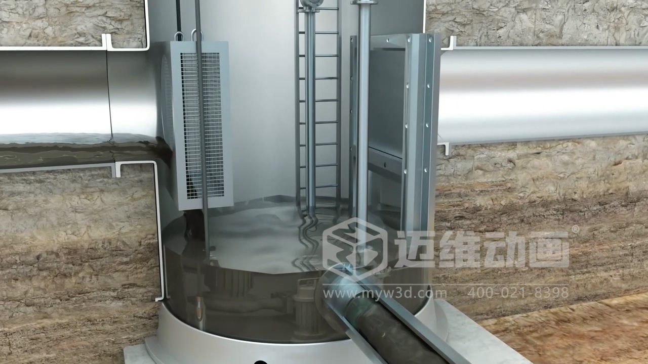 環(huán)保項目競標突圍關(guān)鍵：三維動畫直觀解析一體化智能截污井 “截污、分流、監(jiān)測” 全流程原理(圖3)