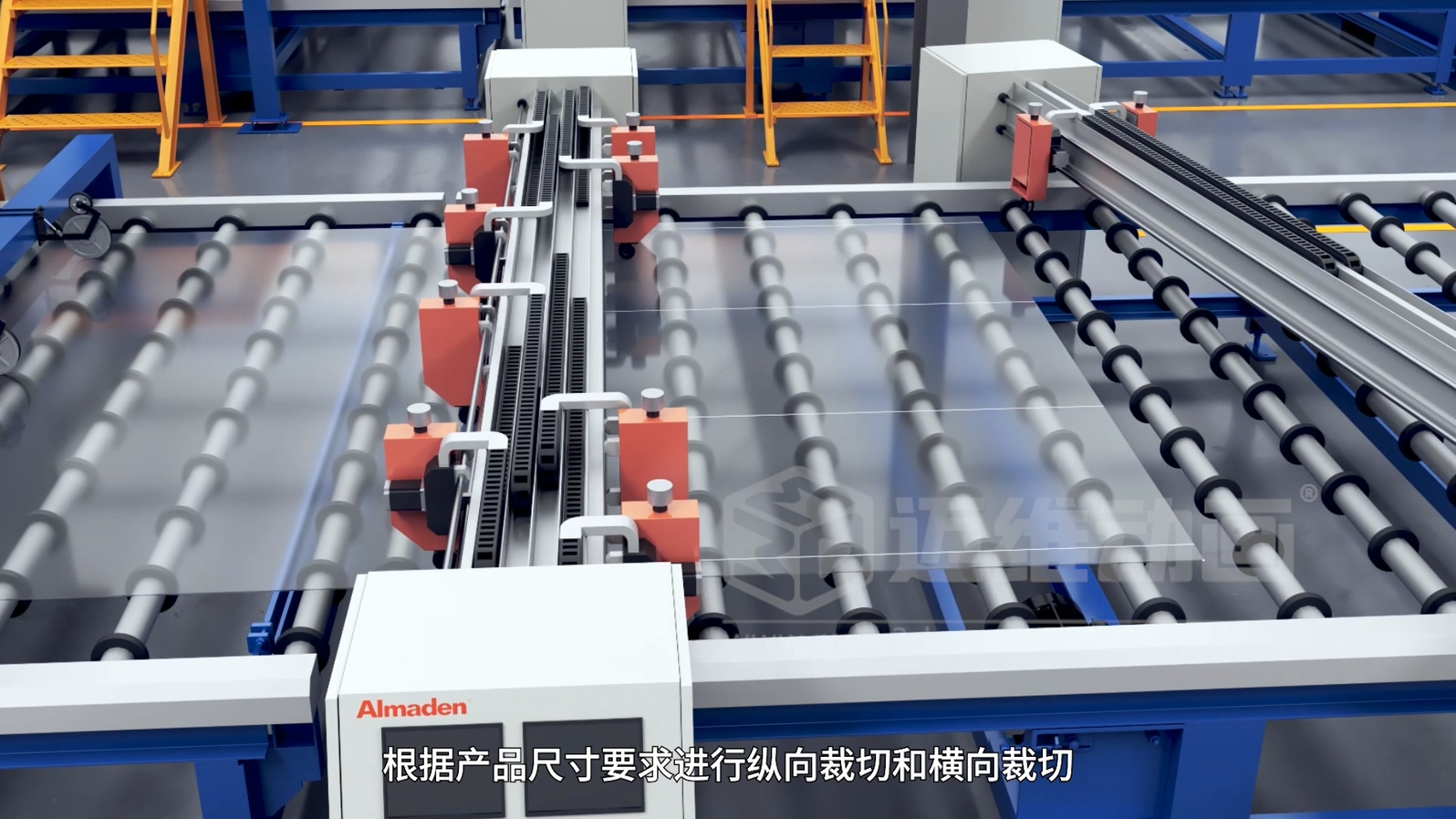 光伏玻璃工業(yè)自動化生產(chǎn)線三維動畫(圖6) 光伏玻璃工業(yè)自動化生產(chǎn)線三維動畫(圖6)