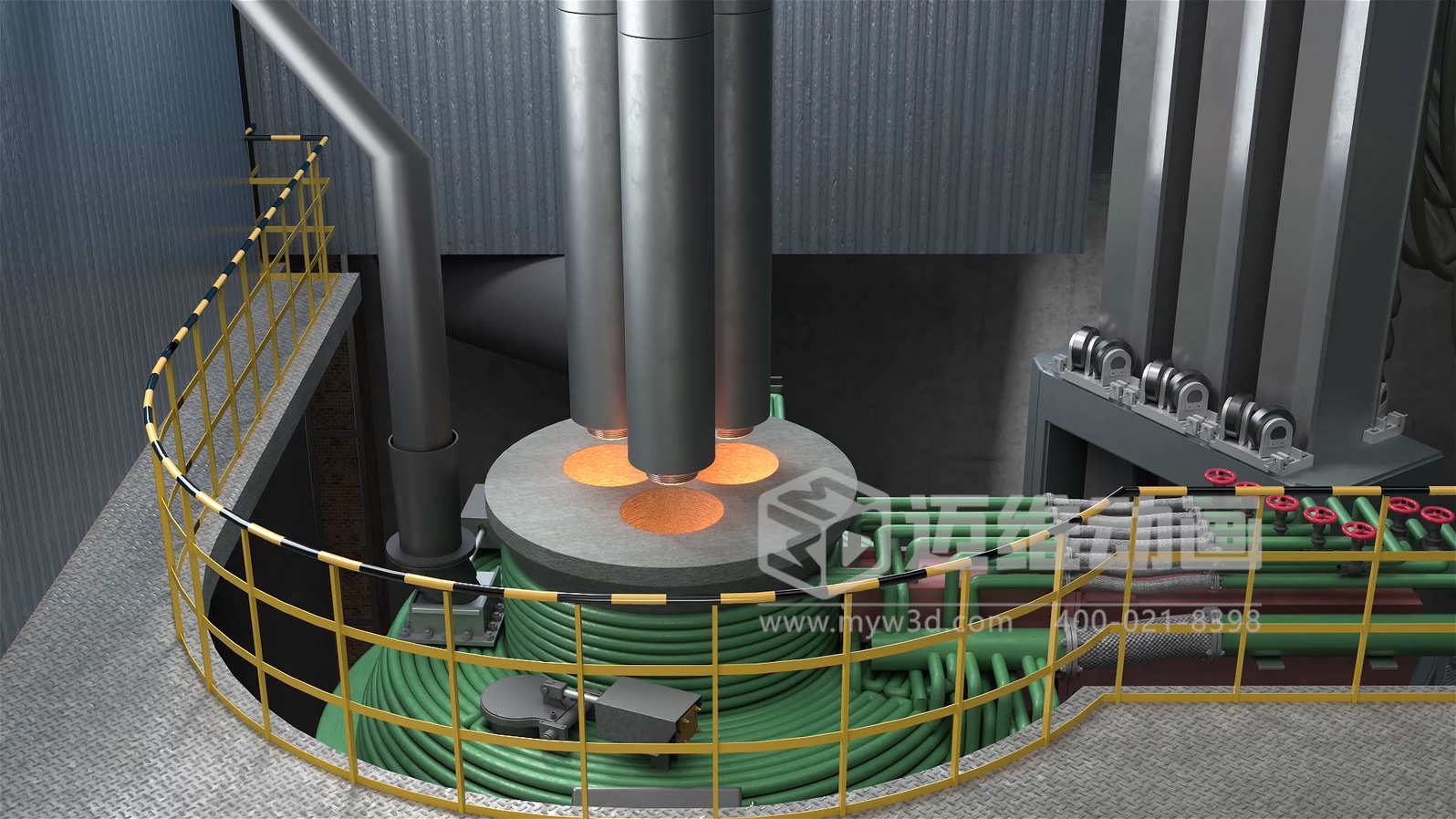 鋼包爐外精煉生產(chǎn)工藝流程三維動(dòng)畫展示(圖7) 鋼包爐外精煉生產(chǎn)工藝流程三維動(dòng)畫展示(圖7)