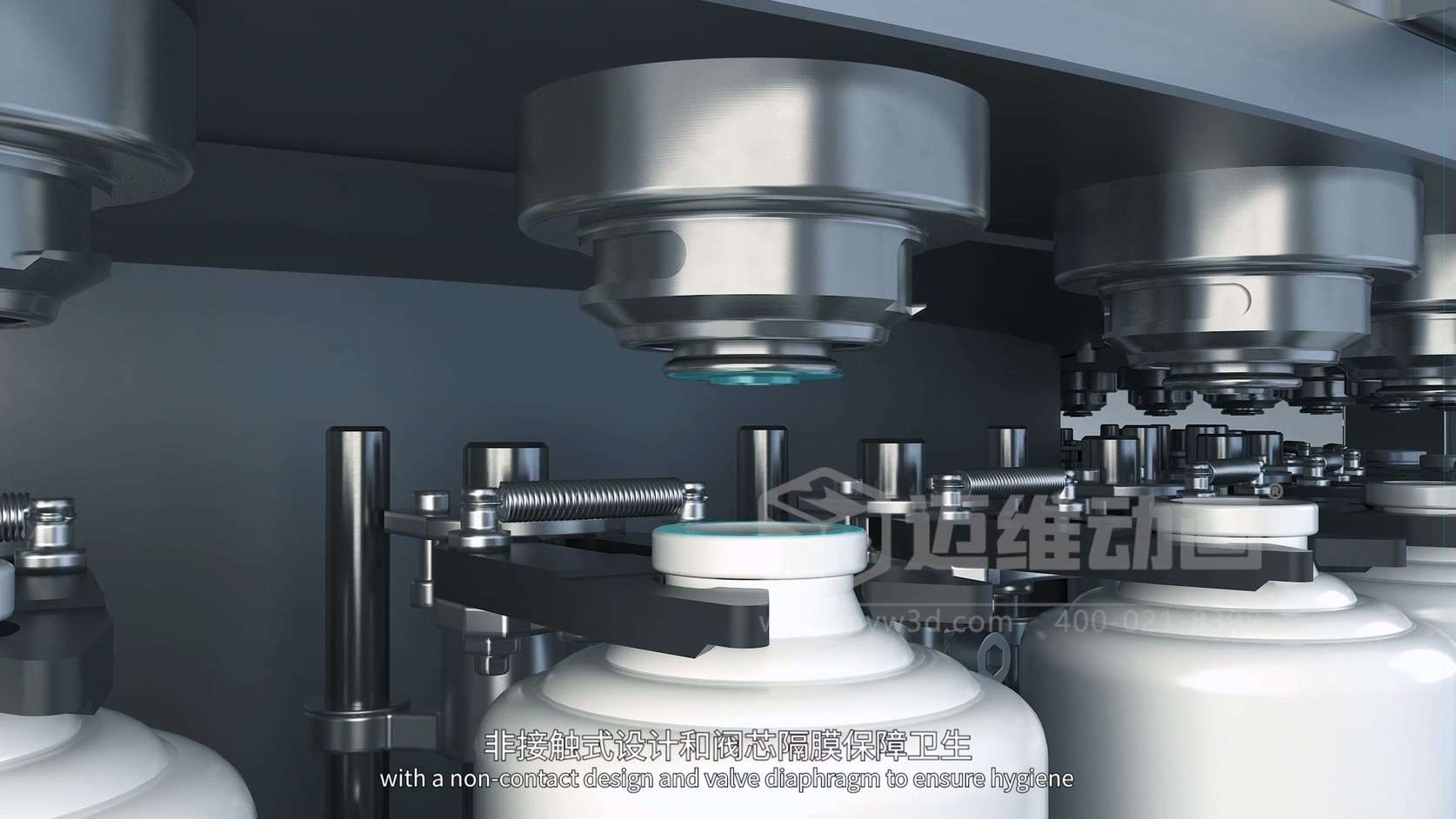 食品/醫(yī)藥灌裝機生產(chǎn)線怎么展示？上海工業(yè)3D動畫，精準還原自動化工藝的可視化解決方案(圖3)